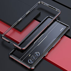 Handyhülle Hülle Luxus Aluminium Metall Rahmen Tasche S02 für Xiaomi Poco F3 GT 5G Rot und Schwarz