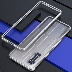 Handyhülle Hülle Luxus Aluminium Metall Rahmen Tasche S02 für Xiaomi Poco F3 GT 5G Silber