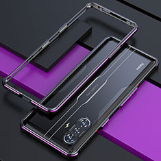 Handyhülle Hülle Luxus Aluminium Metall Rahmen Tasche S02 für Xiaomi Poco F3 GT 5G Violett