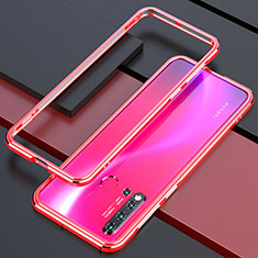 Handyhülle Hülle Luxus Aluminium Metall Rahmen Tasche T01 für Huawei Nova 5i Rot