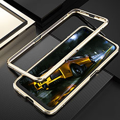 Handyhülle Hülle Luxus Aluminium Metall Rahmen Tasche T01 für Realme X50 Pro 5G Gold
