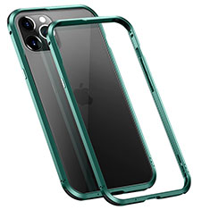 Handyhülle Hülle Luxus Aluminium Metall Rahmen Tasche T02 für Apple iPhone 12 Pro Grün