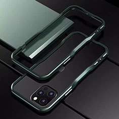 Handyhülle Hülle Luxus Aluminium Metall Rahmen Tasche T03 für Apple iPhone 12 Pro Nachtgrün