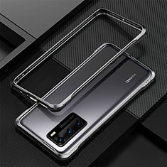 Handyhülle Hülle Luxus Aluminium Metall Rahmen Tasche T04 für Huawei P40 Schwarz