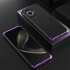 Handyhülle Hülle Luxus Aluminium Metall Tasche 360 Grad Ganzkörper für Huawei Nova 11 Violett