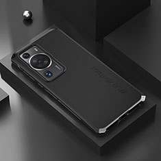 Handyhülle Hülle Luxus Aluminium Metall Tasche 360 Grad Ganzkörper für Huawei P60 Pro Schwarz