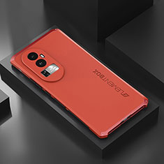 Handyhülle Hülle Luxus Aluminium Metall Tasche 360 Grad Ganzkörper für Oppo Reno10 Pro+ Plus 5G Rot