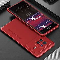 Handyhülle Hülle Luxus Aluminium Metall Tasche 360 Grad Ganzkörper für Vivo X80 Pro 5G Rot