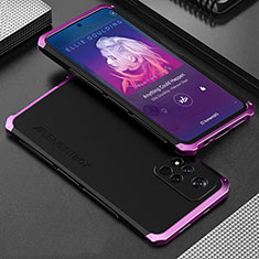Handyhülle Hülle Luxus Aluminium Metall Tasche 360 Grad Ganzkörper für Xiaomi Mi 11i 5G (2022) Violett