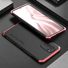 Handyhülle Hülle Luxus Aluminium Metall Tasche 360 Grad Ganzkörper für Xiaomi Mi 11X Pro 5G Rot und Schwarz