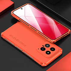 Handyhülle Hülle Luxus Aluminium Metall Tasche 360 Grad Ganzkörper für Xiaomi Mi 14 Pro 5G Rot