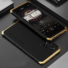 Handyhülle Hülle Luxus Aluminium Metall Tasche 360 Grad Ganzkörper für Xiaomi Redmi Note 11 Pro+ Plus 5G Gold und Schwarz