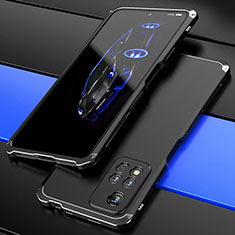 Handyhülle Hülle Luxus Aluminium Metall Tasche 360 Grad Ganzkörper P01 für Xiaomi Mi 11i 5G (2022) Schwarz