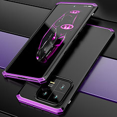 Handyhülle Hülle Luxus Aluminium Metall Tasche 360 Grad Ganzkörper P01 für Xiaomi Mi 13 5G Violett