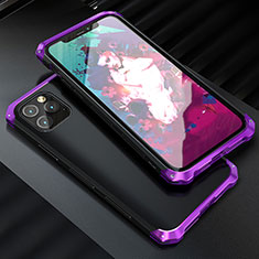 Handyhülle Hülle Luxus Aluminium Metall Tasche für Apple iPhone 11 Pro Max Violett