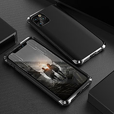 Handyhülle Hülle Luxus Aluminium Metall Tasche für Apple iPhone 11 Pro Schwarz