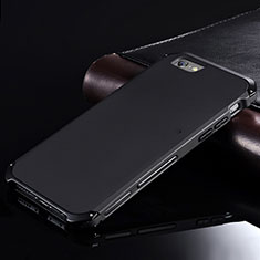 Handyhülle Hülle Luxus Aluminium Metall Tasche für Apple iPhone 6 Schwarz