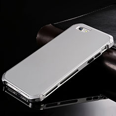 Handyhülle Hülle Luxus Aluminium Metall Tasche für Apple iPhone 6 Silber