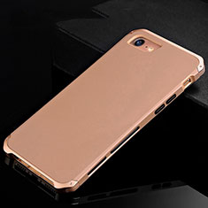 Handyhülle Hülle Luxus Aluminium Metall Tasche für Apple iPhone 8 Gold