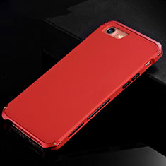 Handyhülle Hülle Luxus Aluminium Metall Tasche für Apple iPhone 8 Rot