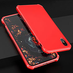 Handyhülle Hülle Luxus Aluminium Metall Tasche für Apple iPhone X Rot