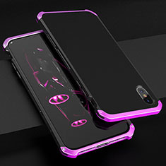 Handyhülle Hülle Luxus Aluminium Metall Tasche für Apple iPhone X Violett