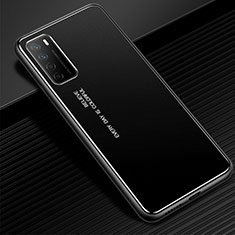 Handyhülle Hülle Luxus Aluminium Metall Tasche für Huawei Honor Play4 5G Schwarz