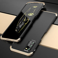 Handyhülle Hülle Luxus Aluminium Metall Tasche für Huawei Honor V30 5G Gold und Schwarz