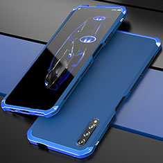 Handyhülle Hülle Luxus Aluminium Metall Tasche für Huawei P Smart Pro (2019) Blau