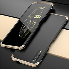 Handyhülle Hülle Luxus Aluminium Metall Tasche für Huawei P Smart Pro (2019) Gold und Schwarz