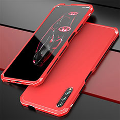 Handyhülle Hülle Luxus Aluminium Metall Tasche für Huawei P Smart Pro (2019) Rot