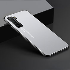 Handyhülle Hülle Luxus Aluminium Metall Tasche für Huawei P40 Lite 5G Silber