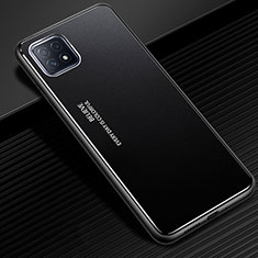 Handyhülle Hülle Luxus Aluminium Metall Tasche für Oppo A72 5G Schwarz