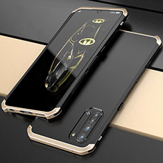 Handyhülle Hülle Luxus Aluminium Metall Tasche für Oppo K7 5G Gold und Schwarz