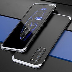 Handyhülle Hülle Luxus Aluminium Metall Tasche für Oppo K7 5G Silber und Schwarz