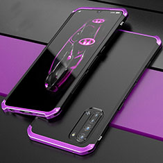 Handyhülle Hülle Luxus Aluminium Metall Tasche für Oppo K7 5G Violett