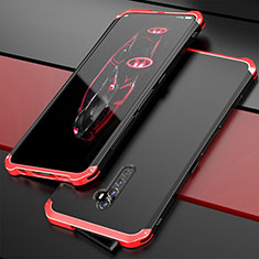 Handyhülle Hülle Luxus Aluminium Metall Tasche für Oppo Reno2 Rot