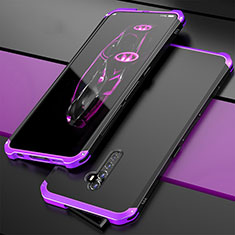 Handyhülle Hülle Luxus Aluminium Metall Tasche für Oppo Reno2 Violett