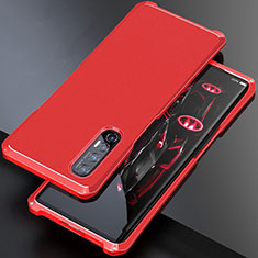 Handyhülle Hülle Luxus Aluminium Metall Tasche für Oppo Reno3 Pro Rot