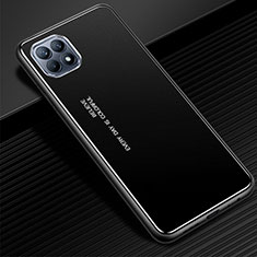 Handyhülle Hülle Luxus Aluminium Metall Tasche für Oppo Reno4 SE 5G Schwarz