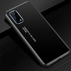 Handyhülle Hülle Luxus Aluminium Metall Tasche für Realme X7 Pro 5G Schwarz