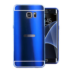 Handyhülle Hülle Luxus Aluminium Metall Tasche für Samsung Galaxy S7 Edge G935F Blau