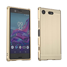 Handyhülle Hülle Luxus Aluminium Metall Tasche für Sony Xperia XZ1 Compact Gold