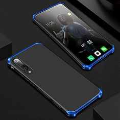 Handyhülle Hülle Luxus Aluminium Metall Tasche für Xiaomi Mi 9 Blau und Schwarz