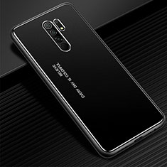 Handyhülle Hülle Luxus Aluminium Metall Tasche für Xiaomi Redmi 9 Prime India Schwarz