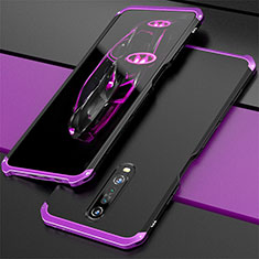 Handyhülle Hülle Luxus Aluminium Metall Tasche für Xiaomi Redmi K30 4G Violett