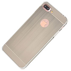Handyhülle Hülle Luxus Aluminium Metall Tasche M01 für Apple iPhone 7 Plus Silber