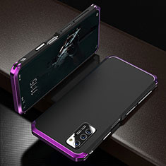 Handyhülle Hülle Luxus Aluminium Metall Tasche M01 für Huawei Honor View 30 5G Violett
