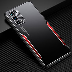 Handyhülle Hülle Luxus Aluminium Metall Tasche M01 für Realme X7 Pro 5G Rot