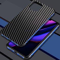 Handyhülle Hülle Luxus Aluminium Metall Tasche M02 für Apple iPhone 11 Pro Blau
